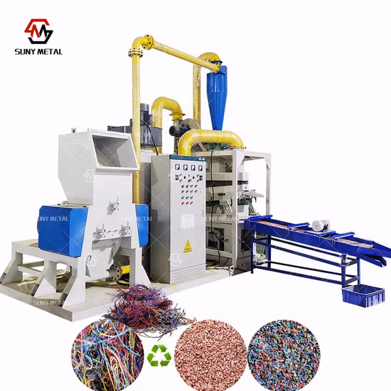 Macchina per il riciclaggio dei cavi in ​​rame dell'impianto di riciclaggio del separatore del granulatore del cavo di rame di scarto